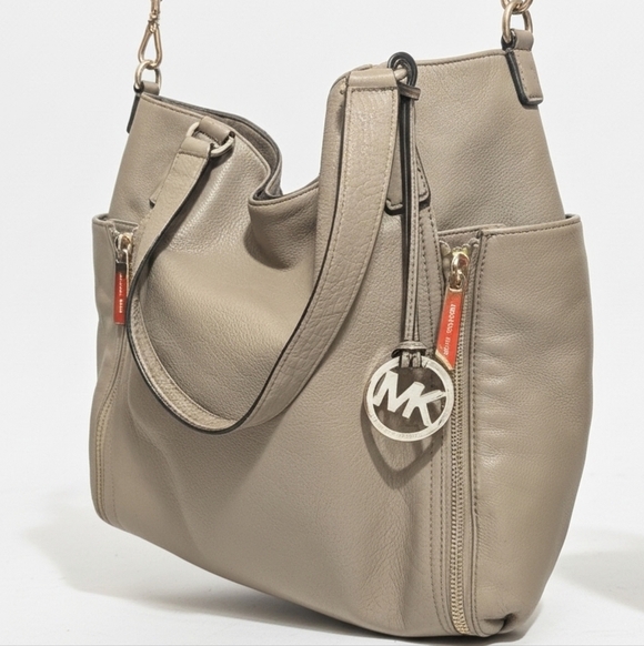 Michael Kors Gray Leather Shoulder Bag - Picture 3 of 16